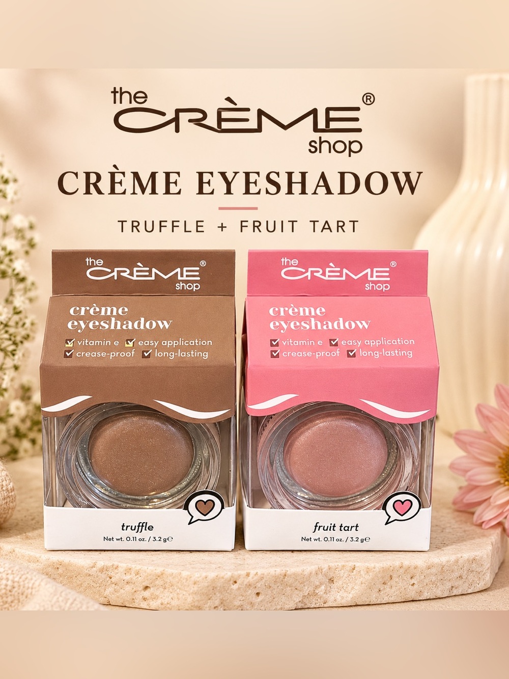The Crème Shop-Crème Eyeshadow Duo, Truffle & Fruit Tart